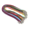 100pcs lot 3mm Suede Cord Mix Colour Korean Velvet Cord Necklace Rope chain Lobster Clasp DIY Jewelry Making218H