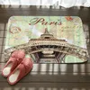 Tapis de bain créatif à motif tour eiffel, pour cuisine, salle de bain, porte de sol, super absorbant, antidérapant, en flanelle douce, 8050cm3128307