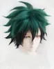 My Hero Academia Izuku Midoriya Deku Korte Groen Zwart Mix Cosplay Haarpruik