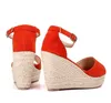 Summer Women Sandals Peep Toe Suede Bohemia Style Wedges High Heels Lady Sandal Ankle Strap Platform Pump Shoes Cover Heels