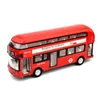 Alloy Car Model Toy, London Two-deck Bus with Light Sound, Pull-back, High Simulation, for Party Kid' Birthday' Gift, Collection, Decoration