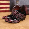 2018 man leather dress shoes Height Increased point toe man's shoes leopard man boots fashion stage Shoes Man, EU38-46!