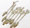 stainless steel jazz coffee tea sugar ice cream spoon music notes spoons 7 style/set silver color