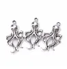 100 pz lega di metallo polpo charms argento antico charms ciondolo per collana creazione di gioielli risultati 32x17mm