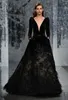Ziad Nakad Luxury Prom Dresses Long Beads Feather Evening Gowns Beaded Deep V Neck Velvet Special Occasion Dress