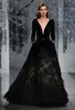 Ziad Nakad Luxe Prom Jurken Lange Kralen Veer Avondjurken Beaded Deep V-hals Velvet Speciale Gelegenheid Jurk