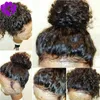 parte lateral Curto Preto Afro Kinky peruca por Mulheres Africano americano perucas sintéticas Curto Kinky cabelo calor fibra resistente