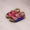 Kids girl sandals new small boys sandals cork sandals for kids girls baby 2017 children double cork flip flops tide beach shoes