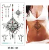 glaryyears 19 Designs 1 Feuille 13.8 * 24cm Sternum Poitrine Tatouage Temporaire XT-BC Big Body Art Autocollant Bijoux Pendentif Tatouage De Mode