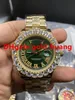 Lyx 43mm Claw Bezel Big Diamonds Automatisk Man Watch, Högkvalitativ Rostfritt Stål Mäns Klockor (Blå) Toppkvalitet