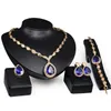 Extravagant jewelry suit diamond necklace earring set bracelet ring exaggerated gem pendant collarbone chain bride adorn article women gift