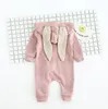 Nyfödda pojkar tjejer baby rompers kanin öron nyfödda onesies kläder blixtlås hooded toddler romper spädbarn bodysuit boutique jumpsuits kläder