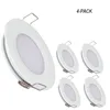 Topoch LED Recessed Downlight Lamp 4-Pack Ultra Thin Spring Clips Mount Full Aluminium DC12V 3W Dimmable for RV Boat Ceiling Lights