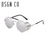 DSGN CO. Moderne Gothic Steampunk Sonnenbrille für Männer und Frauen, verstellbare Abdeckung, runde Sonnenbrille, 8 Farben, UV400