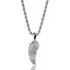 Fashion Women Jewelry Angel Wings Pendant Necklace Gold Silver Color Plated Iced Out Full CZ Stone Gift Idea290G