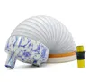 Wood color blue and white porcelain plastic plastic telescopic pipe caterpillar folding portable cigarette holder