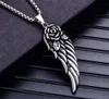 Hot European en American Retro Rvs Men's Feather Collas Modieuze Rose Single Wing Titanium stalen hanger Populaire Mode