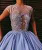 Robe de bal de mode broderie robes de bal pure bijou cou perlé robes de soirée balayage train vestidos de fiesta satin robe formelle pailletée