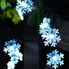 Dizeler Noel dekoratif güneş enerjili ışıklar, 20 led kar tanesi ip ışığı açık ev veranda çim bahçesi Noel parti düğünü