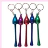 Metal pipe portable mushroom shape aluminum alloy cigarette holder Mini Key chain hanging pipe