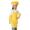 3 pièces/ensemble enfants cuisine taille 12 couleurs enfants tabliers avec manches et chefs chapeaux pour peinture cuisson cuisson