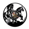 1 pièce chevaux LED éclairage animaux horloge murale équitation Laser gravé rétro-éclairage moderne cadeau pour Horseman1 horloges