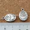 MIC. 100pcs Antiqued Silver Alloy 타원형 "당신의 마음을 따라"매력 펜던트 12.5x20mm DIY Jewelry A-160