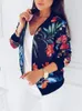 Plantas de las mujeres chaquetas de béisbol impresas Cremallera corta Abrigos de chaqueta de moda Primavera otoño Prendas de abrigo