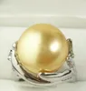 LL<<<fashion Freshwater Cultured yellow Shell Pearl Ring