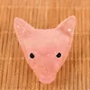 Natural Crystal Quartz Jade Stone Lazuli Wolf Head Figurine Pendant Carving Stone Animal Skull Reiki Stones Craft