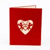 Ansichtkaarten laser gesneden cupido liefde hart 3d wenskaart pop-up kaart bruiloft gift Valentijnsdag DIY papier ambacht