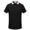 Fashion Sports Wear Polo Shirt Men Contrast Turn Collar Trim Fit Cotton Stripe Sleeves Casual Tops