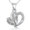 Nuovo autentico argento sterling 925 scintillante cristallo viola cuore amore collane regolabili per le donne gioielli di moda fai da te