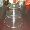 3 camada Cup Cake Stand para alimentos ou decorações Wedding Birthday Party Acrílico Cupcake Display - Round