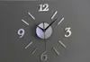المعادن الملمس 3d diy الفضة بسيط ساعة الحائط الرقمية مزيج الإبداعية ساعة الحائط ساعة ديي ساعة