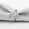 Fashion Real 925 Sterling Silver Pear Ring for Women Fashion Drop Water Cz Stone Ring Jewelry N551694925