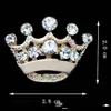 Vente chaude bas prix ton argent cristal clair broches petite couronne broches broches mignon alliage femmes collier broches mariage bijoux de mariée broche