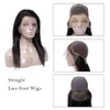 Cabelo frontal do laço de cabelo humano reto 100% não processado cabelo virgem brasileira para mulher negra suíço Lace Long Tamanho Remy Human Wigs Wigs Vendedores