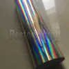 Silver Rainbow Chrome holographic Vinyl Car WRAP FILM Sticker With Air release NeoChrome Whole car covering foil Size:1.52*20M/Roll