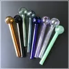 In Stock 4 Inch Glass Pipes Smoking Accessories Straight Pipe Pyrex Glass Oil Burner Pipe Tobacco Smoking Hand Spoon Pipes