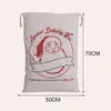 Kerstcadeau tas Grote canvas Halloween Santa Sack Drawstring tas decoraties met rendieren voor kinderen