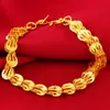 Womens Mens Bracelet 18k Yellow Gold Filled Trendy Wrist Chain Gift Solid Fashion Accessories 19cm Long
