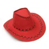 DHL män cowboy hattar vuxna barn multi-färger casual hat suede wild west fancy klänning män damer cowgirl unisex wide brima hattar