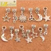 Mixed Star Moon Sun Metals Charm Beads 280pcs/lot Tibetan Silver Dangle Fit European Bracelets DIY Hot sell