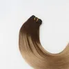 Ludzkie wiązki włosów ombre # 4 blaknięcie do # 18 podkreśla brazylijski dziewiczy włosy 100g na pakiet proste ludzkie włosy Wątki rozszerzenia