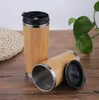 Bamboo Water Bottle Stainless Steel Tumbler Flasks Insulated Coffee Mug Travel Tea Leak-poof Cup Drinkware DDA779