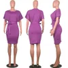 Casual Office Midi Dress Women Formal Stretch Pencil Work Dresses Summer Short Sleeve Bodycon Party Dress Belt Elegant Sexy Women Dresses