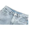 EGGKA Sommer Vintage Jeans Hosen Frauen Hohe Taille Stretch Zipper Loch Casual Weibliche Jeans Mode Hohe Qualität Denim Hosen