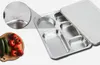 2023 neue umweltfreundliche Edelstahl-Bento-Lunchbox-Lebensmittelbehälter mit 5 Fächern mit Stahldeckel für Erwachsene und Kinder