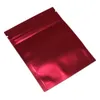 Tillbaka Röd Resealable Foil Mylar Zipper Förpackning Väskor Aluminium Folie Mat Förvaringspåsar med dragkedja Klar Folie Förpackningsmaterial Påsar